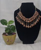 Clay Necklace with Earrings (Brown/White)