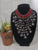 Clay/Palm Necklace with Earrings (Black/Red)