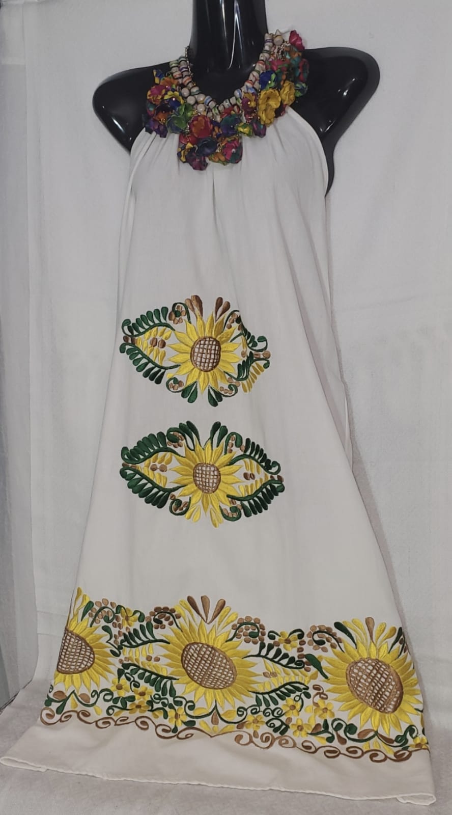 Sunflower Dress (White) - Medium