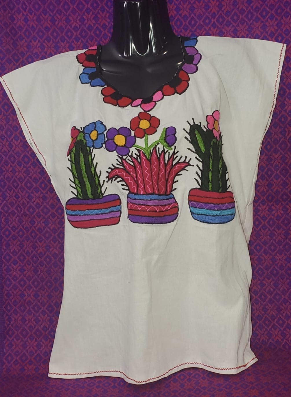 Cactus Blouse (White) - Medium